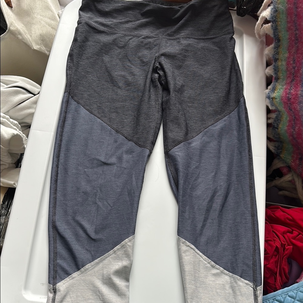 Champion Colorblock Leggings in Gray Navy and Black
